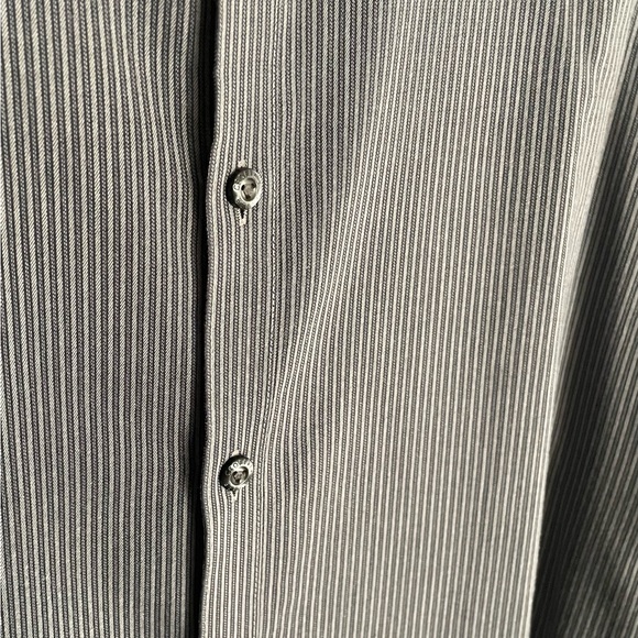 Men's Geoffrey Beene Gray Striped Shirt - Picture 3 of 3